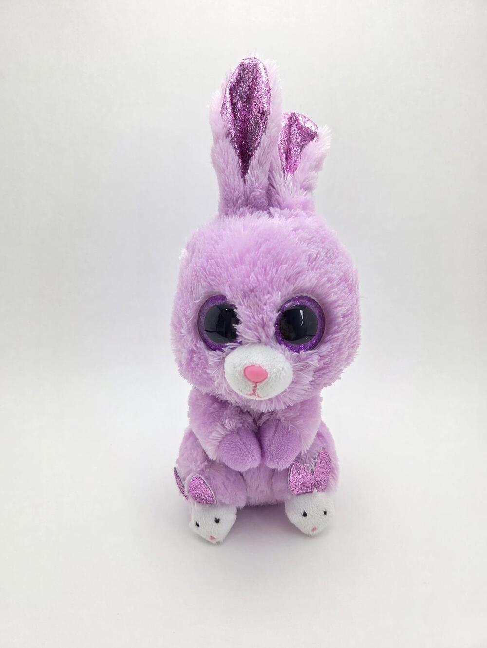 Ty Beanie Boo “Fuzzy” the Purple Bunny - No Hang Tag (6 inch)